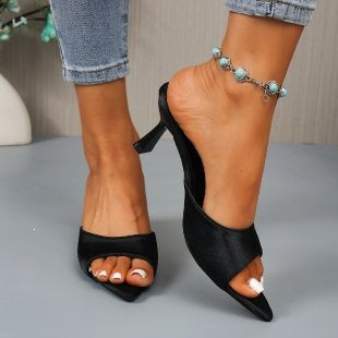 Damen elegante High Heel Pantoletten EB