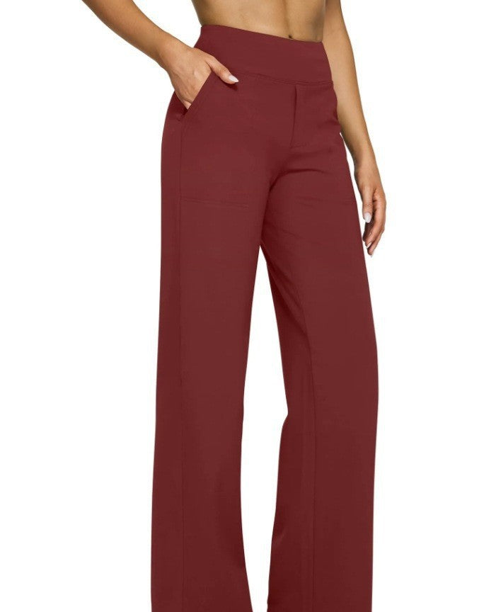 Damen nan weit geschnittene Palazzo-Hose mit hochgeschnittenem Komfortbund und Eingrifftaschen EB