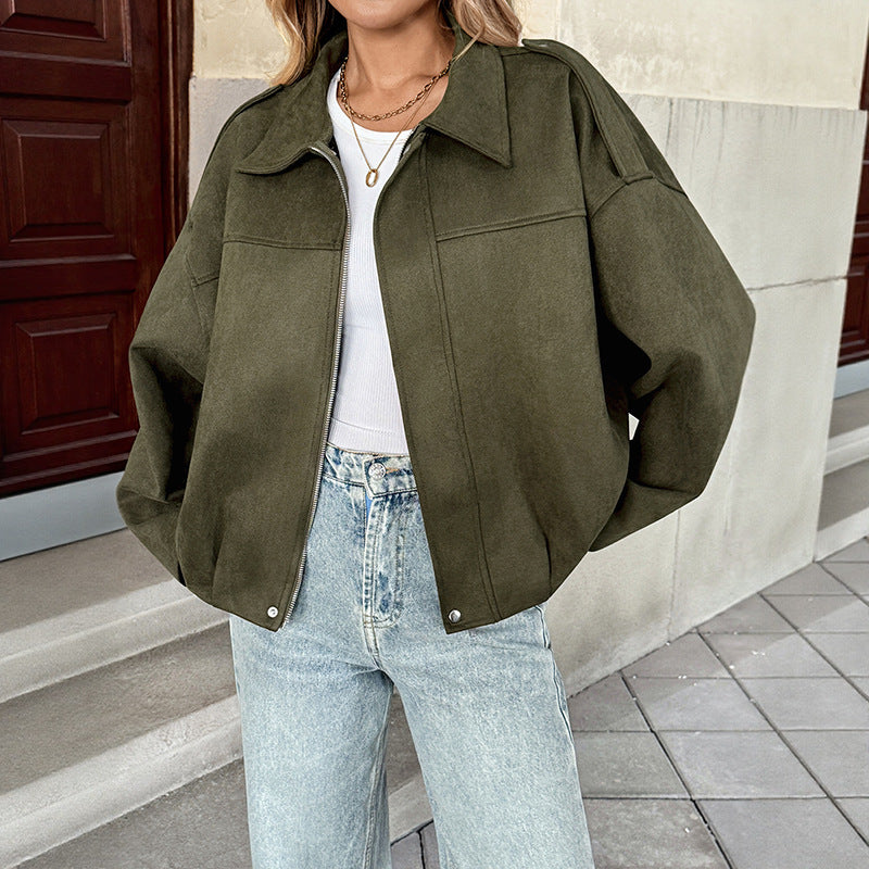 Damen Oversized Jacke mit lässigem Schnitt und robustem Material EB