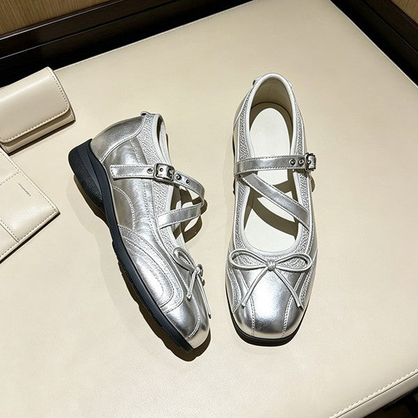 Damen elegante Mary Jane Ballerinas mit dekorativem Riemchen und komfortablem Fußbett EB