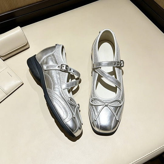 Damen elegante Mary Jane Ballerinas mit dekorativem Riemchen und komfortablem Fußbett EB