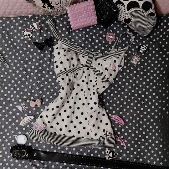 Damen Charmantes Polka-Dots Top EB