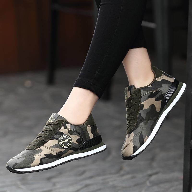 Damen Camouflage Sneakers mit atmungsaktivem Obermaterial und rutschfester Sohle EB