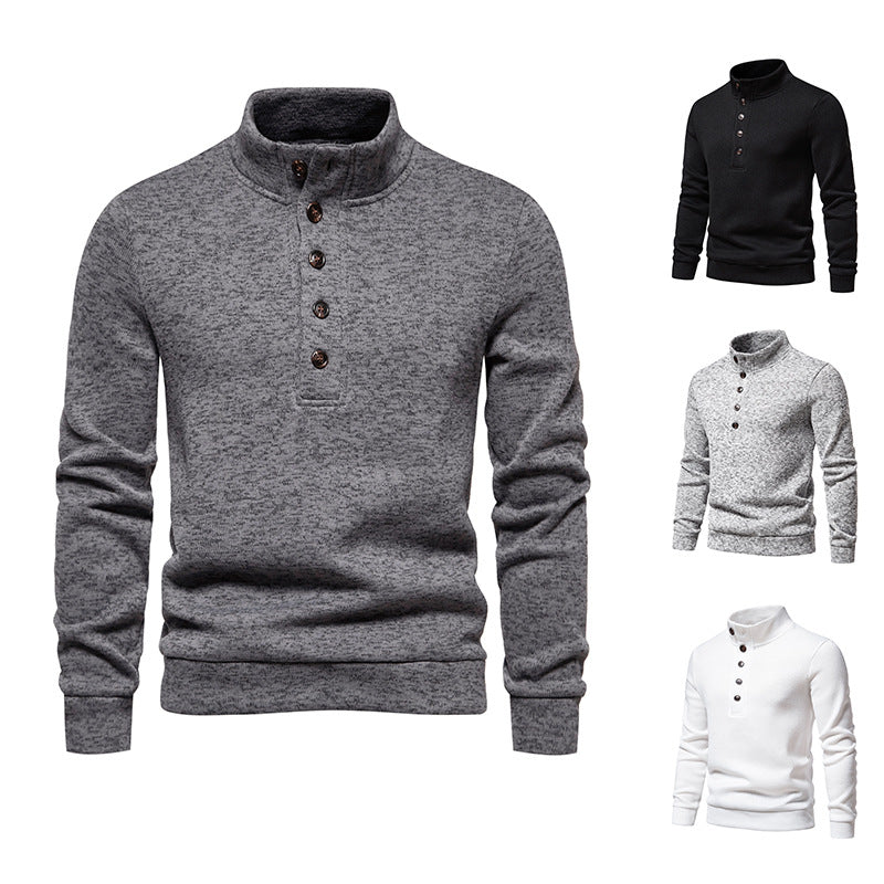 Herren gemütlicher Stehkragenpullover aus weichem Strickmaterial EB