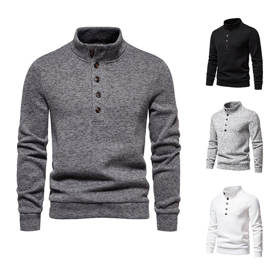 Herren gemütlicher Stehkragenpullover aus weichem Strickmaterial EB