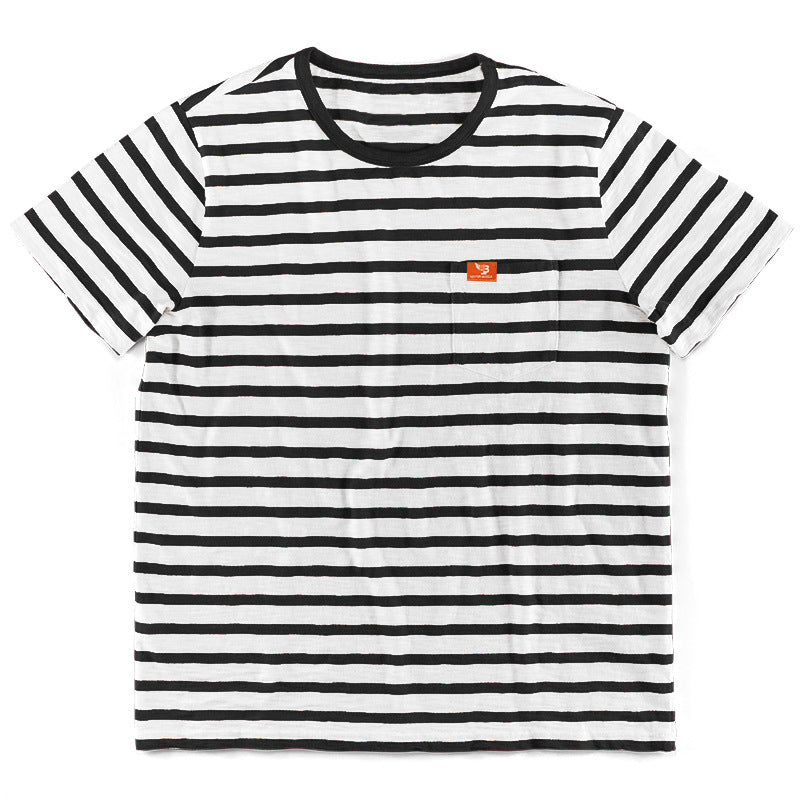 Herren gemustertes T-Shirt mit Brusttasche EB