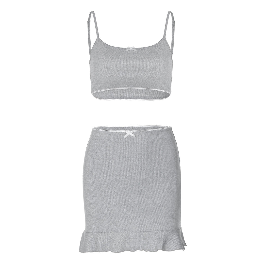 Damen Zweiteiliges Set mit Rüschendetails EB
