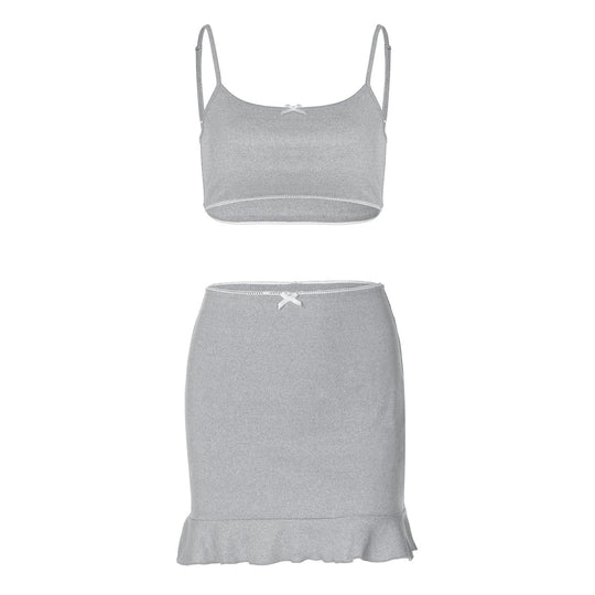 Damen Zweiteiliges Set mit Rüschendetails EB