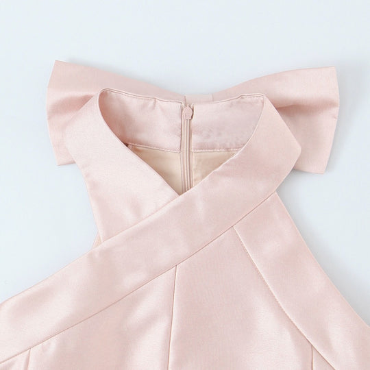 Damen Abendkleid mit asymmetrischem Schnitt und eleganter Rückenverzierung EB