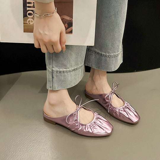 Damen elegante Mules mit raffiniertem Schleifendetail und atmungsaktiver Decksohle EB
