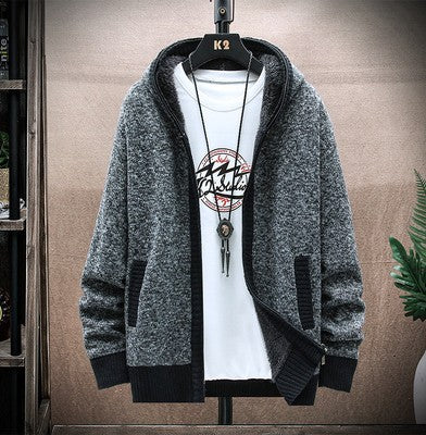 Herren Strickjacke mit asymmetrischem Reißverschluss und praktischen Taschen EB