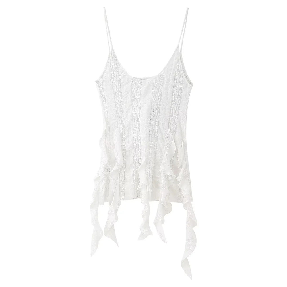 Damen elegante Palazzo-Hose mit floralem Spitzenmuster EB