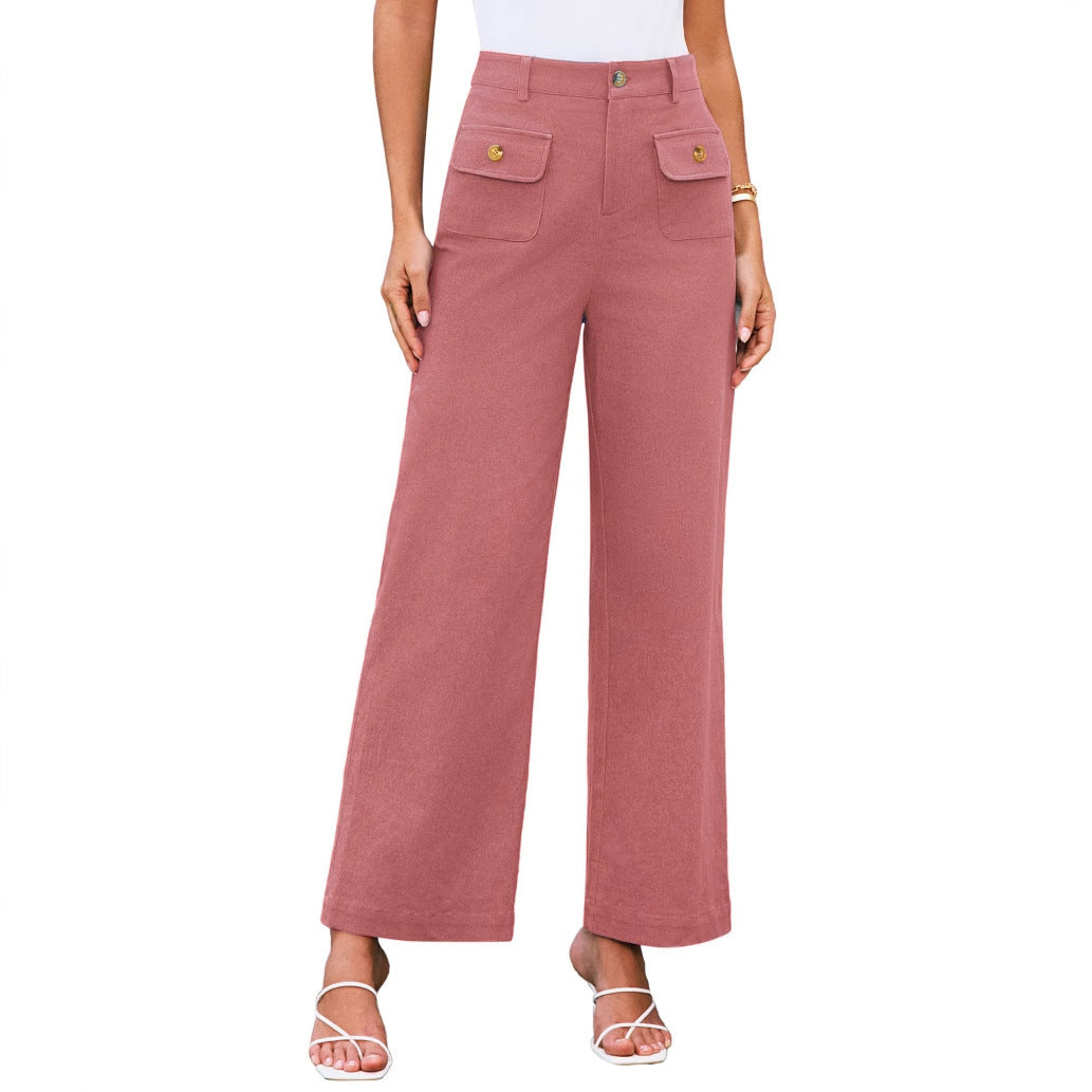 Damen weite Stoffhose mit praktischen Taschen EB