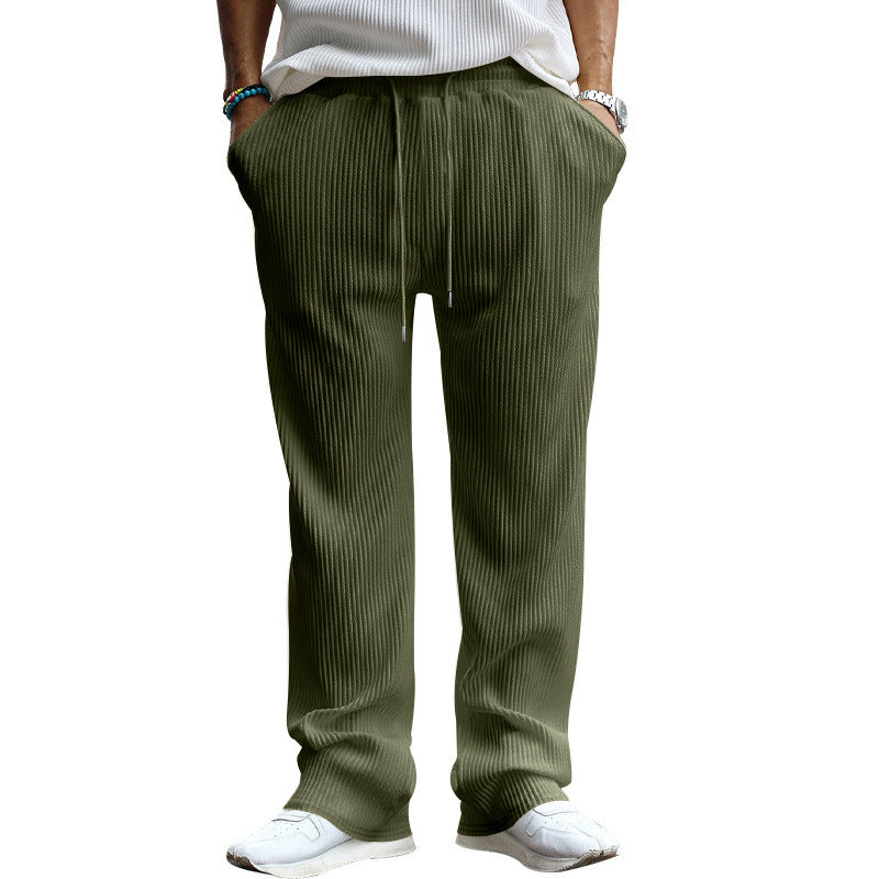 Herren nan locker geschnittene Plissee-Hose mit Tunnelzug und weitem Bein EB