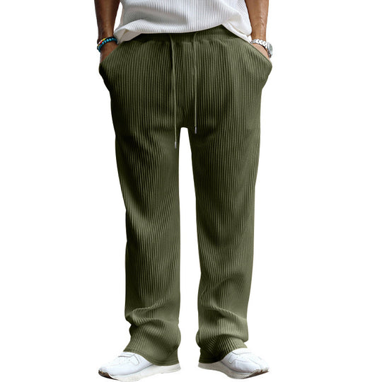 Herren nan locker geschnittene Plissee-Hose mit Tunnelzug und weitem Bein EB