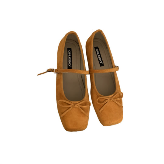 Damen elegante Ballerinas mit floralem Muster und zierlichen Riemen EB