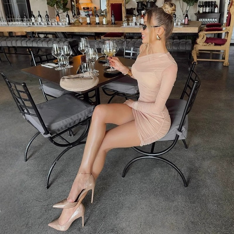 Damen Bodycon Kleid mit verstellbaren Trägern EB