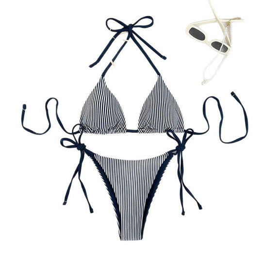 Damen Triangel-Bikini mit verstellbaren Bindebändern EB