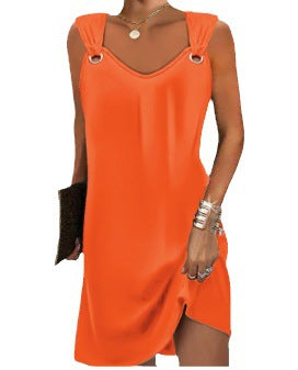Damen Kleid mit schulterfreiem Design und modischen Ringdetails EB