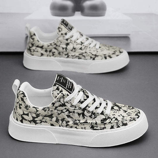 Damen modische Sneaker mit floralem Design und gepolsterter Sohle EB