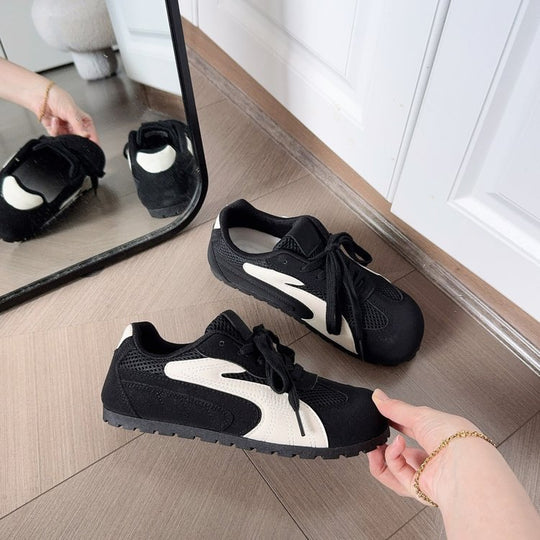 Damen sportliche Sneakers mit atmungsaktiver Oberflächenstruktur und rutschfester Sohle EB