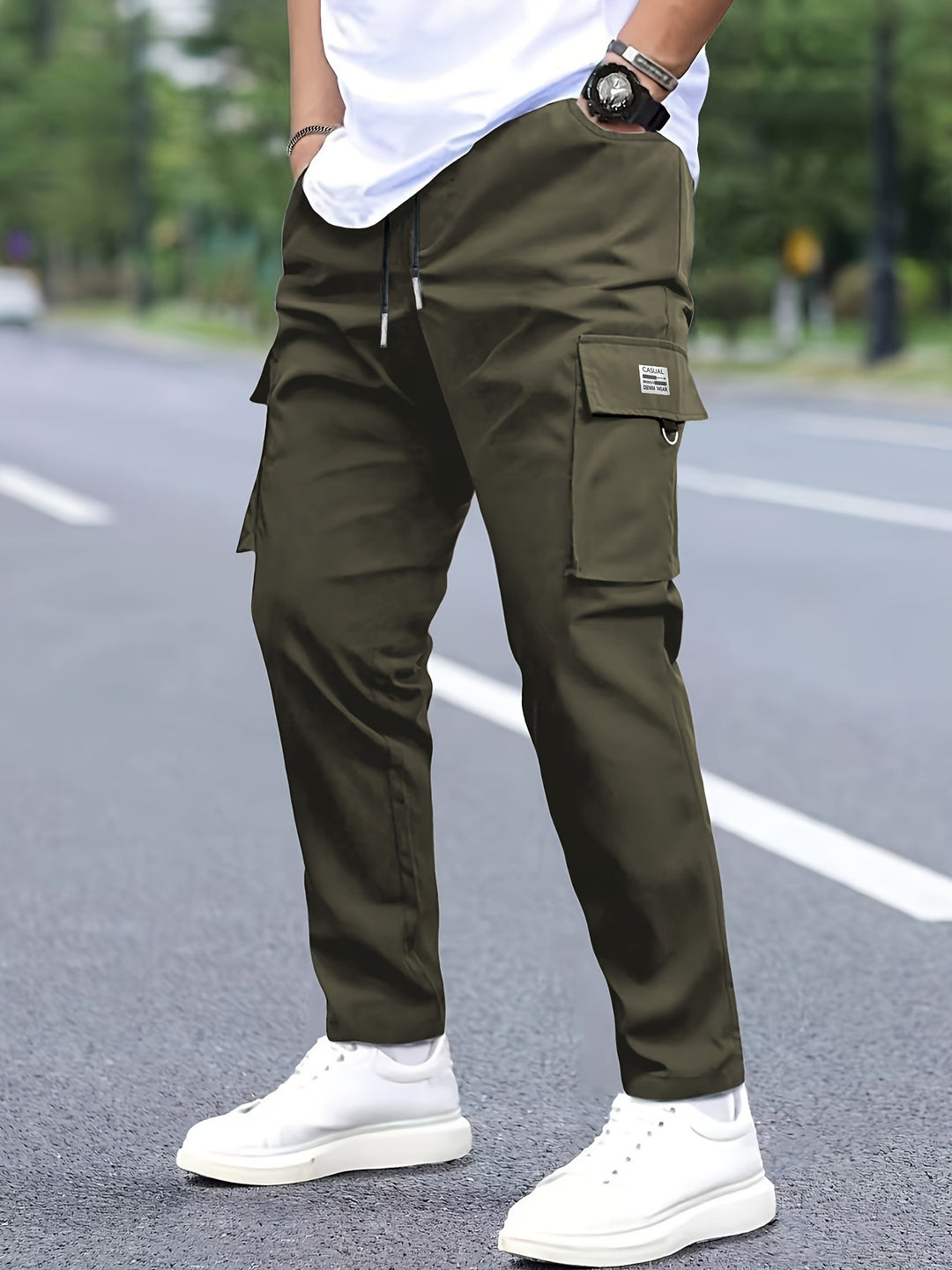 Herren Cargo-Hosen im modernen Design mit praktischen Taschen Hedi-Mode