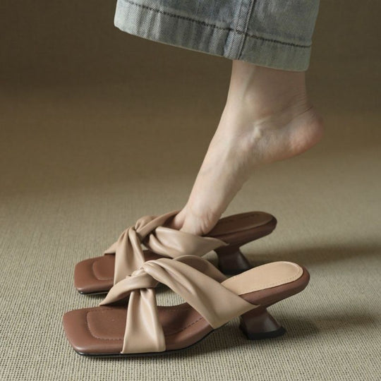 Damen Mules mit raffiniertem Knoten-Design EB