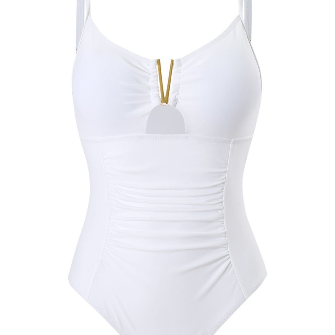 Damen Schwimmanzug mit Raffungen und elegantem Dekor EB