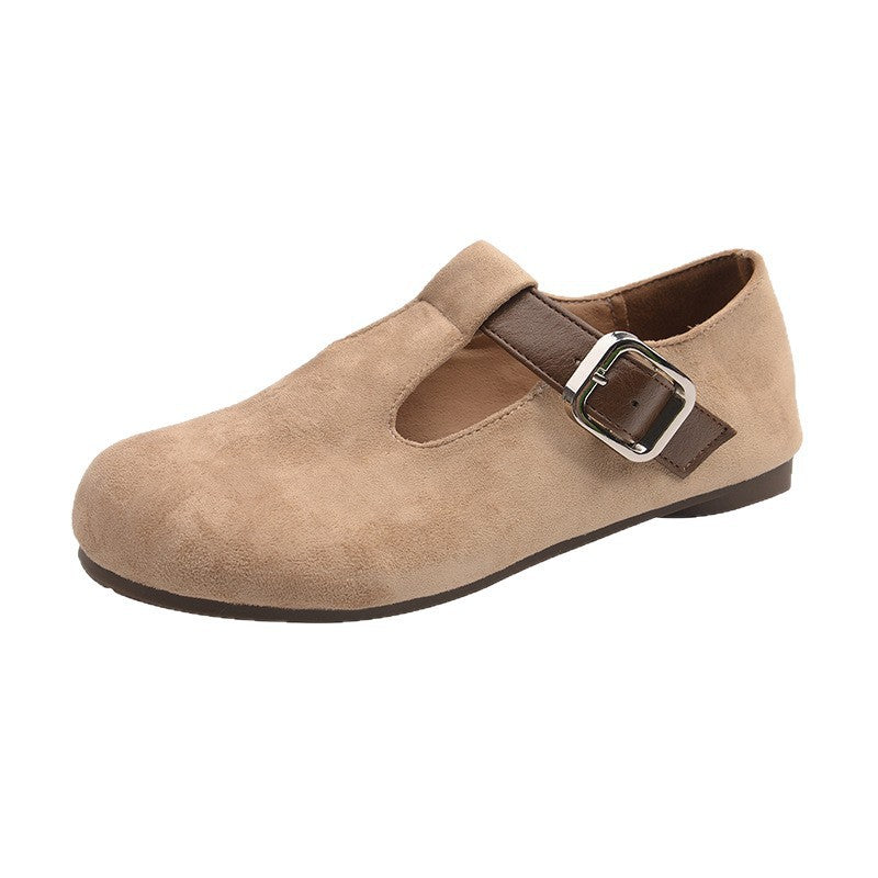 Damen Mokassins mit modischem Riemen und bequemer Sohle EB