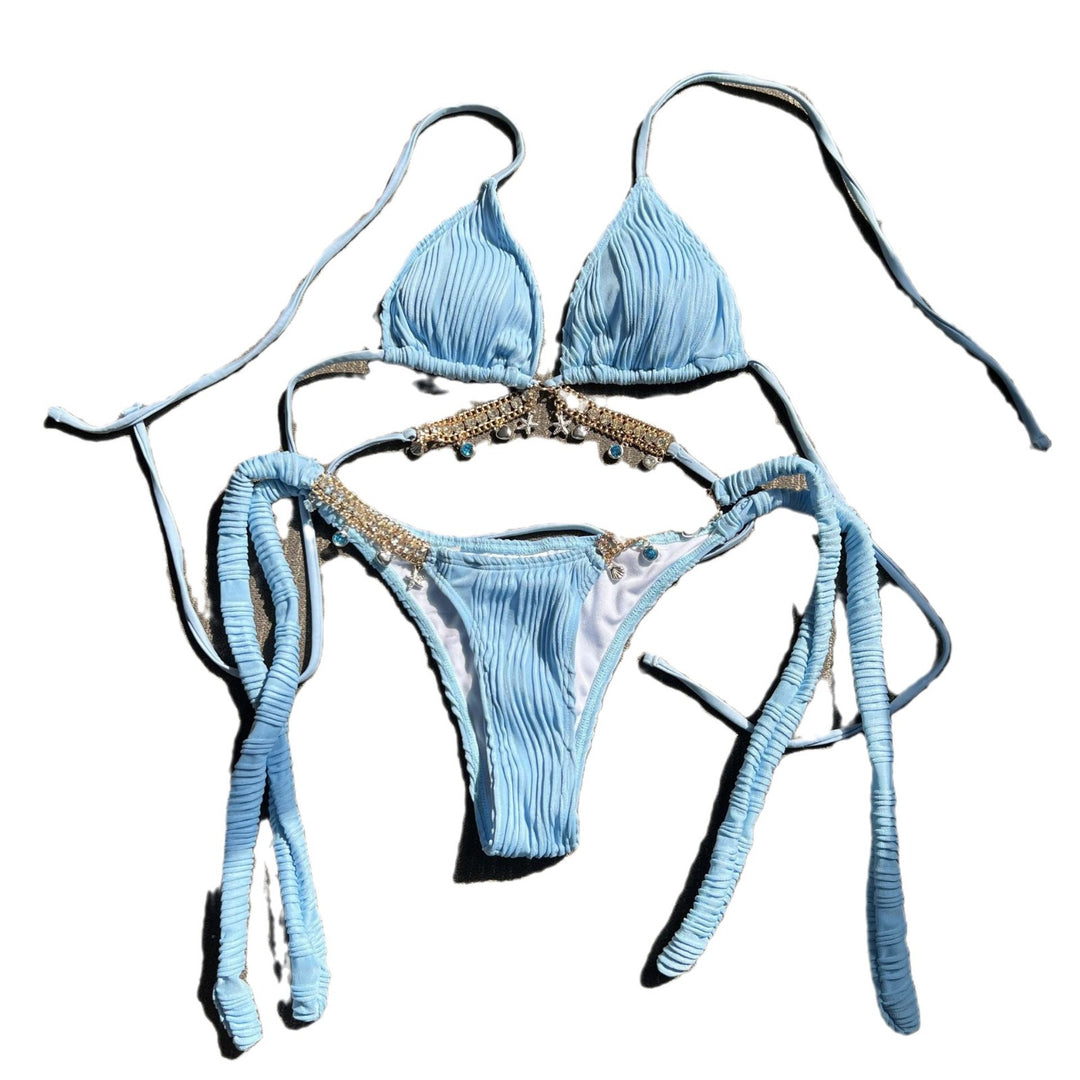 Damen Triangel-Bikini mit einzigartigen Verzierungen EB