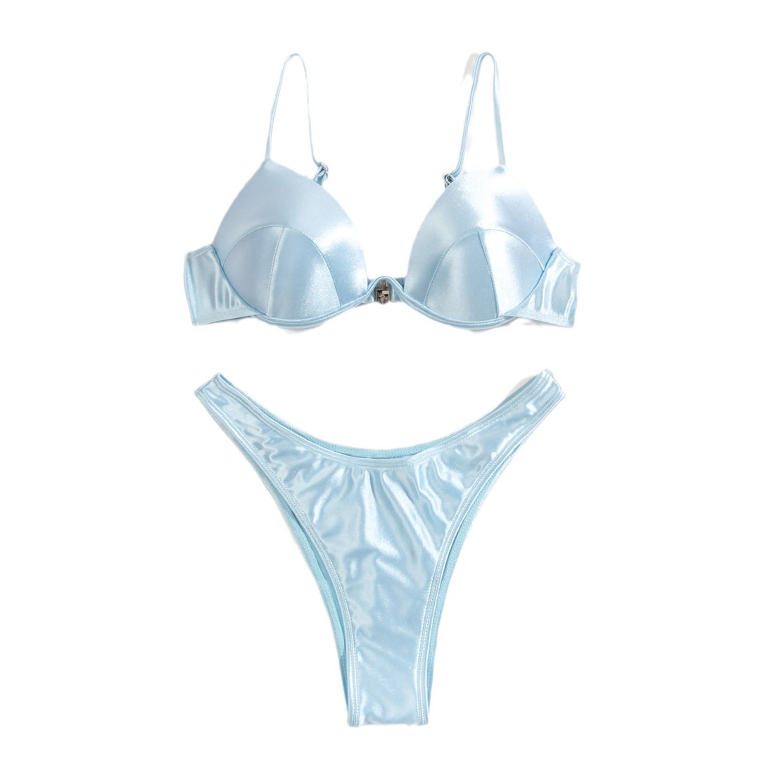 Damen Push-Up-Bikini mit glänzenden Cups EB