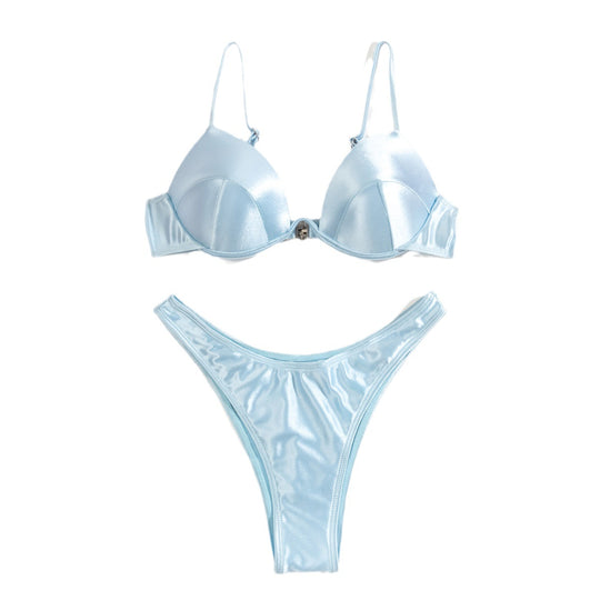 Damen Push-Up-Bikini mit glänzenden Cups EB