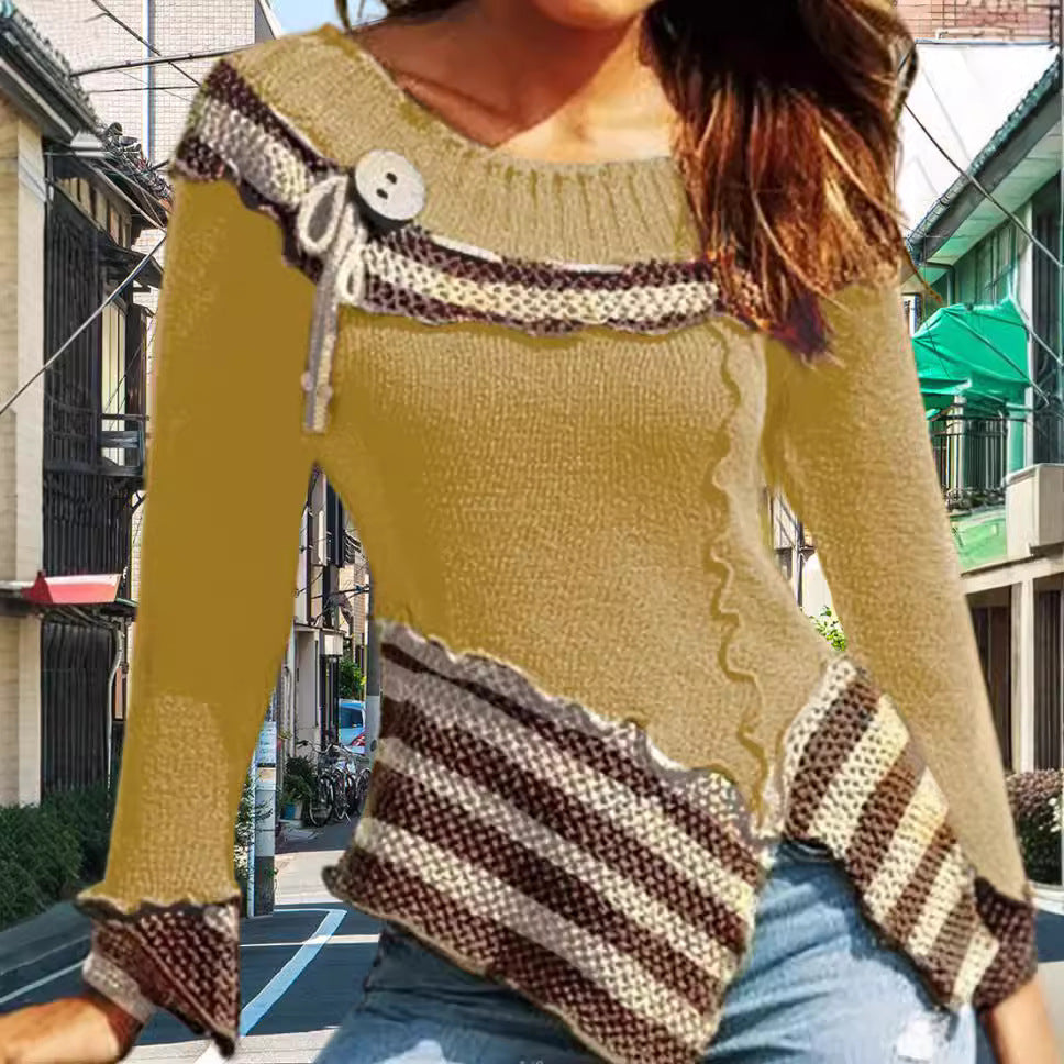 Damen Strickpullover mit kunstvollem Design und eleganten Details EB