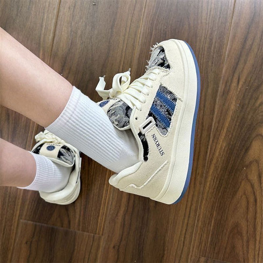 Damen Sneakers im lässigen Denim-Look mit geflochtenem Design EB