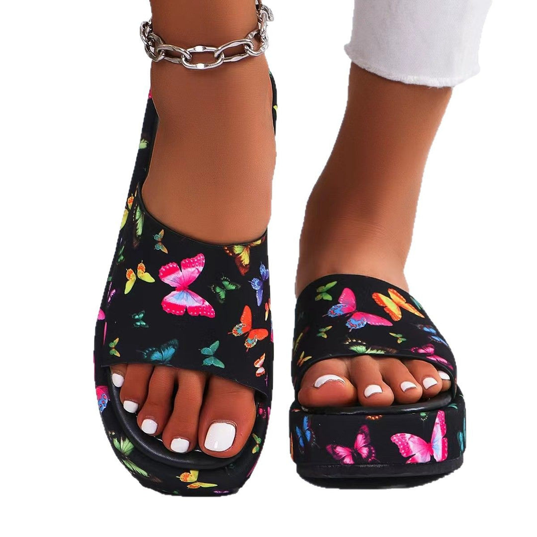 Damen Komfortable Zehentrenner-Sandalen mit modischem Schmetterlingsdesign EB