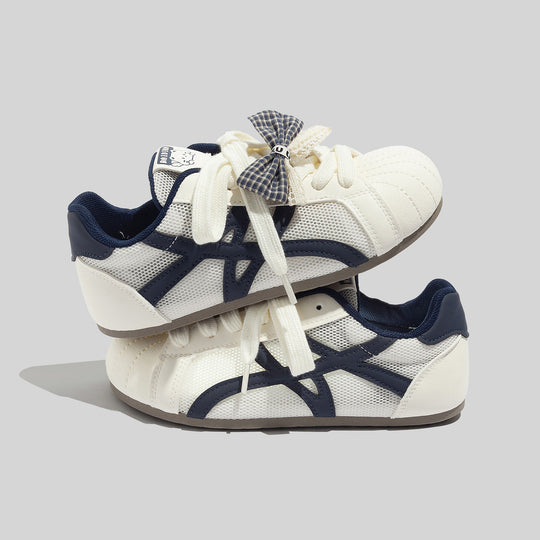 Damen Sportliche Sneakers mit verspieltem Schleifenakzent und atmungsaktivem Mesh-EB