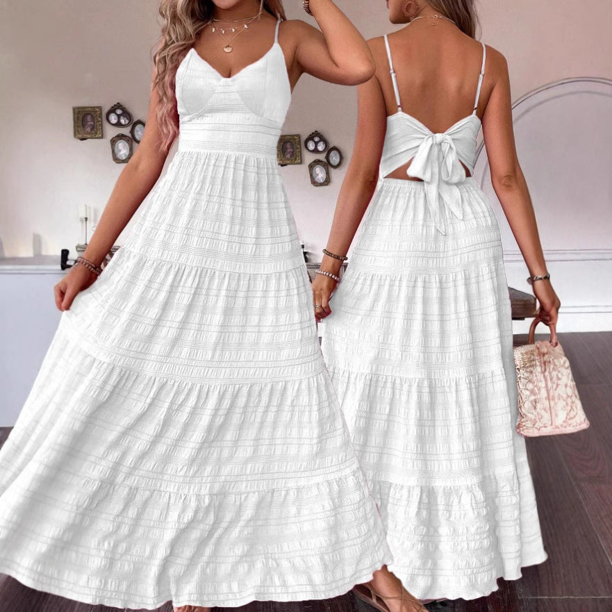 Damen Maxikleid mit femininer Silhouette und luftiger Struktur EB