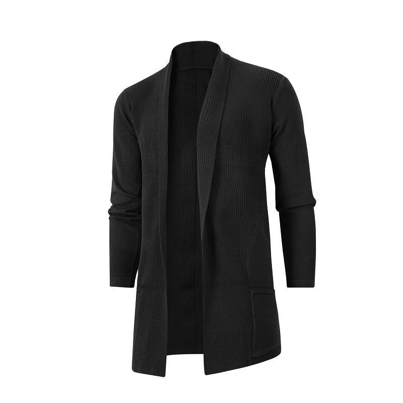Damen Strickjacke mit modernem Kragen und tiefen Taschen EB