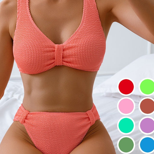 Damen Strandbikini-Set mit stylischem Wellenmuster EB