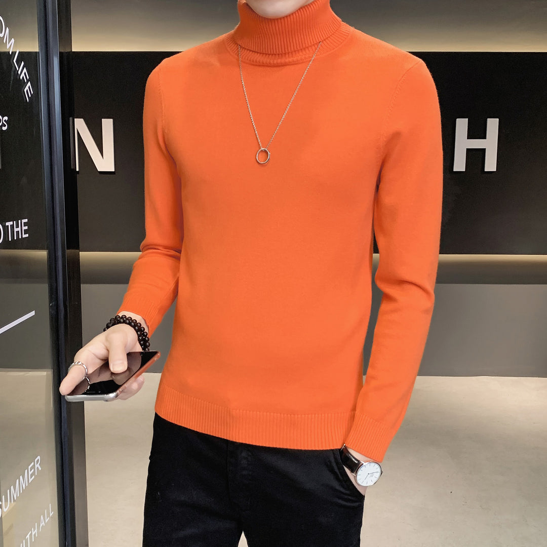 Herren Pullover mit hohem Kragen aus weicher Strickware EB