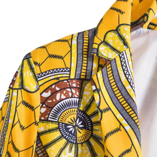 Damen Blazer mit auffälligem afrikanischen Muster und modernem Schnitt EB