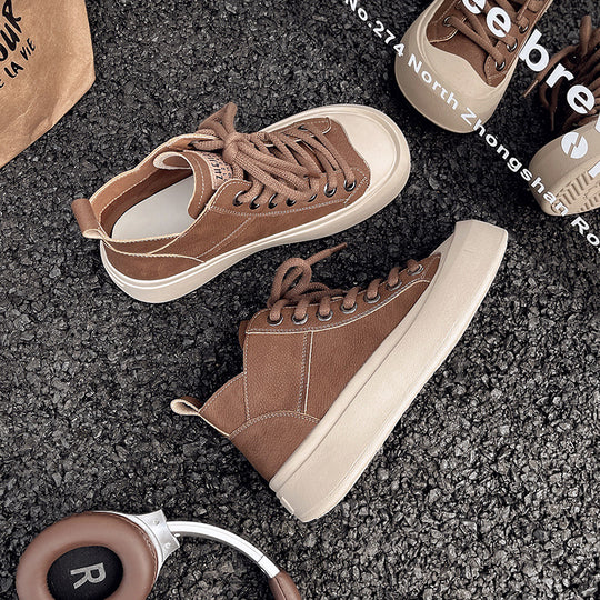 Damen modische High-Top Sneakers mit robustem Sohlenprofil und atmungsaktivem Obermaterial EB