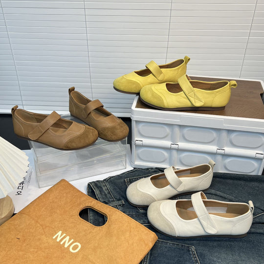 Damen Ballerinas mit verstellbarem Riemen und gepolsterter Innensohle EB