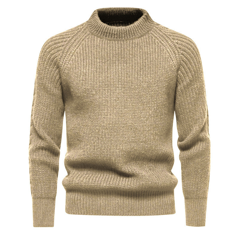 Herren Grobstrickpullover mit hohem Kragen und zeitlosem Design EB