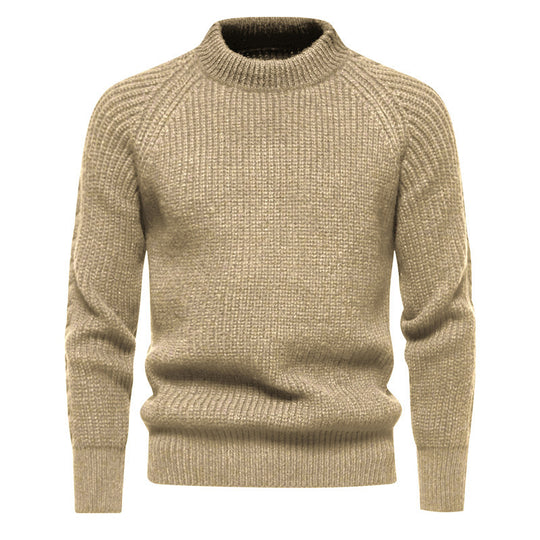 Herren Grobstrickpullover mit hohem Kragen und zeitlosem Design EB