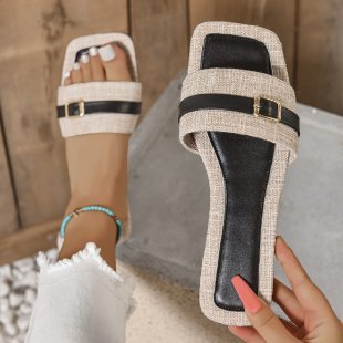 Damen Komfortable Riemchen-Sandalen mit eleganter Schnallenverzierung EB