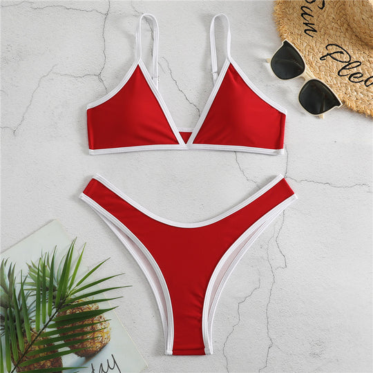 Damen Bikini-Set mit sportlichem Schnitt und trendigen Kontrastdetails EB