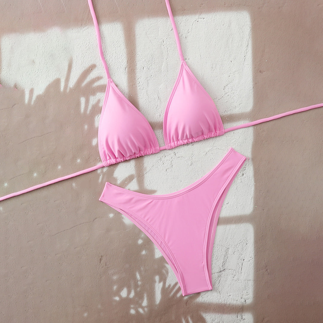 Damen Triangel-Bikini mit verstellbaren Bindebändern EB
