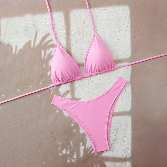 Damen Triangel-Bikini mit verstellbaren Bindebändern EB