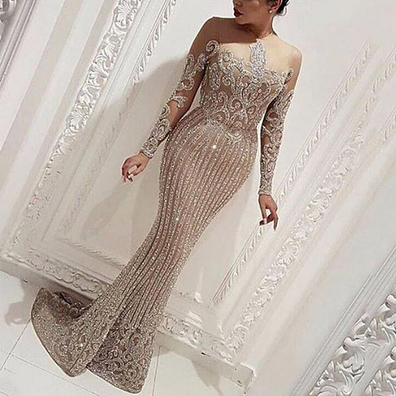 Damen Elegantes Abendkleid mit glitzernden Pailletten und schmalem Schnitt EB